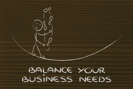 平衡和管理您的业务需求 有趣的人物 jugg