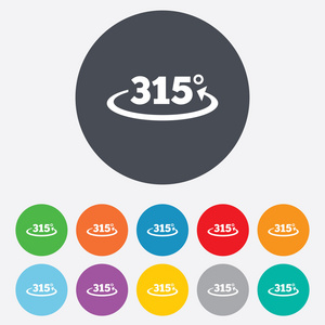 角度 315 度标志图标。几何数学符号