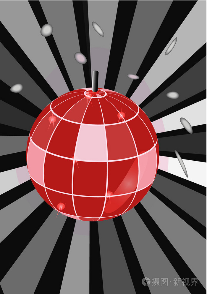 粉红的底色上闪闪发光的粉红色迪斯科球插画-正版商用图片1et9qy-摄图
