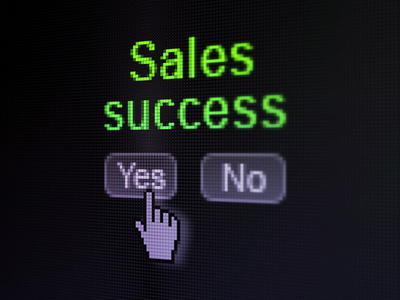 在数字计算机屏幕上的销售成功