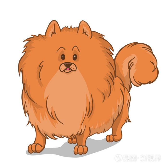 博美犬狗红插画-正版商用图片1etfeb-摄图新视界
