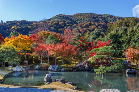 tenryuji sogenchi 池塘花园在京都的教科文组织世界遗产