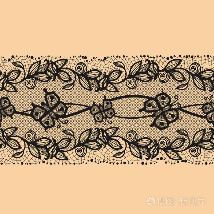 抽象的花边织带无缝图案