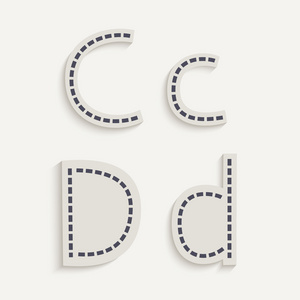大写字母和小写字母的 c d