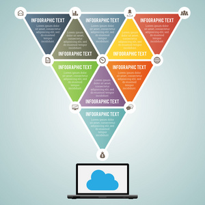 三角形的笔记本电脑数据图表元素