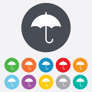 伞签名图标。雨保护符号