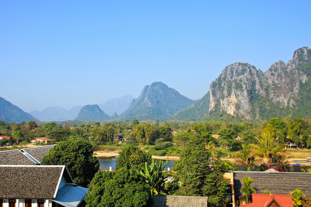 老挝万荣的视图