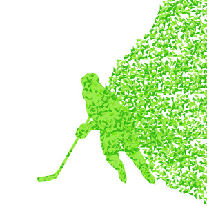 冰上曲棍球球员剪影运动抽象矢量背景 co