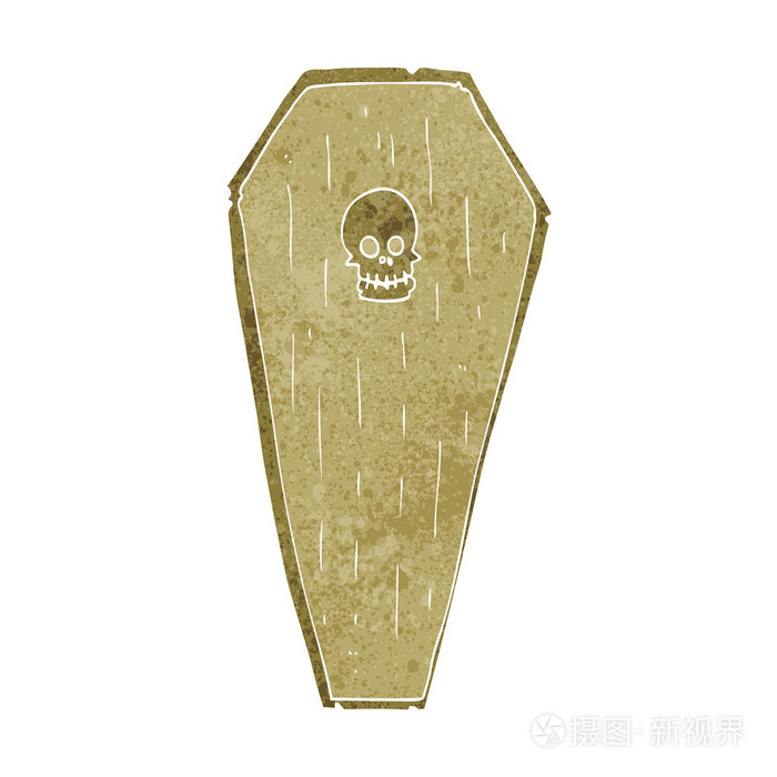 幽灵般的卡通棺材