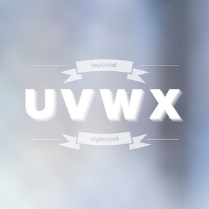 u v w x 平面层状字母表上模糊的背景