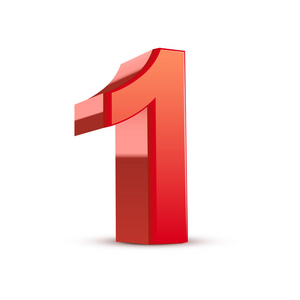 3d 闪亮的红色数字 1照片