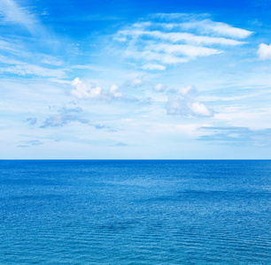 蓝色的大海和蓝天
