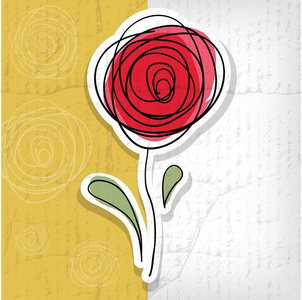 花卉背景与抽象玫瑰矢量图