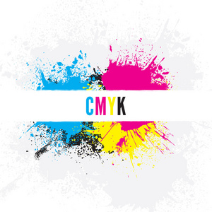 cmyk 的油漆泼溅