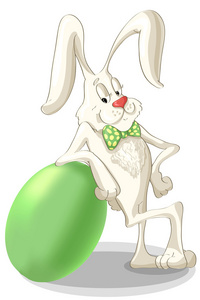 有趣的小兔子与复活节彩蛋
