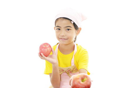 微笑女孩与水果