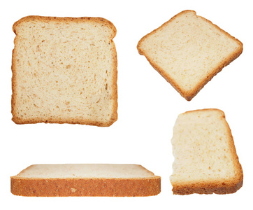 将切片面包隔离在白色背景上高分辨率