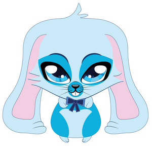 可爱的蓝色兔子