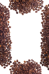 咖啡豆在白色的背景