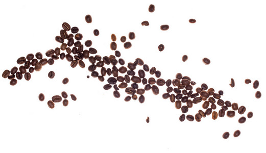 咖啡豆在白色的背景