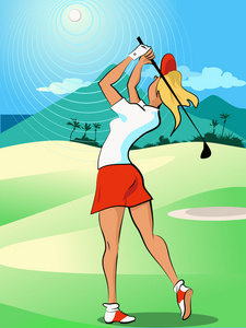 打高尔夫球的女人