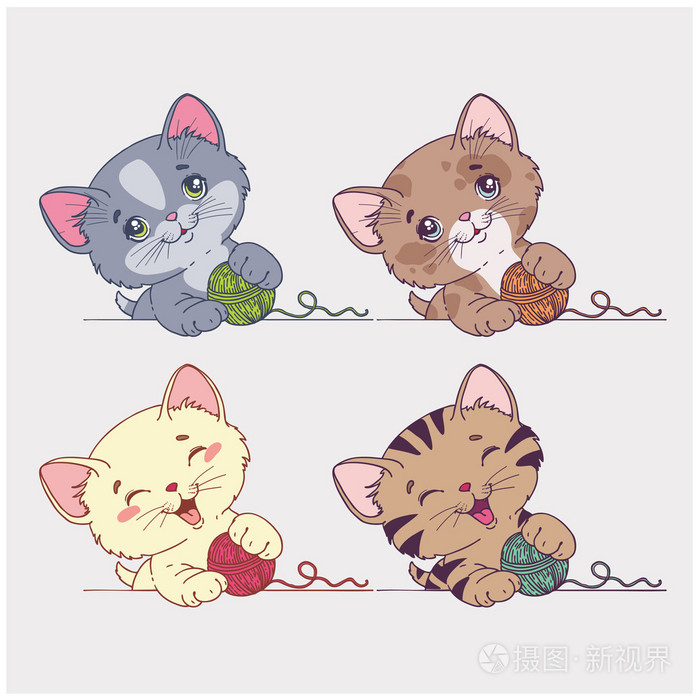 矢量卡通猫集