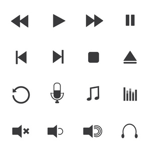 媒体播放器图标矢量