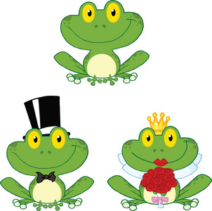 快乐的小青蛙卡通人物集的集合图片