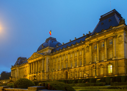 晚上在布鲁塞尔皇家宫殿