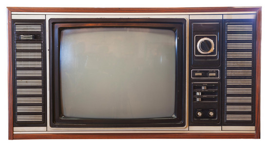 孤立的老式电视