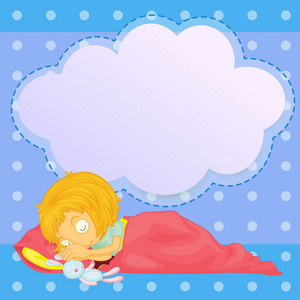 一个年轻的女孩睡在一起一个空的标注