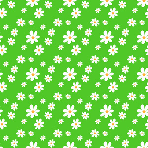 无缝的绿色模式与花