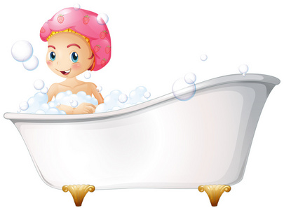一个年轻的姑娘，洗个澡