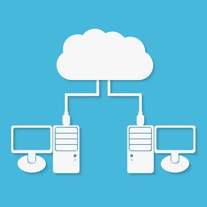 矢量云计算概念。现代设计模板