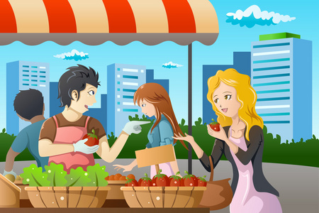 农贸市场卡通图片