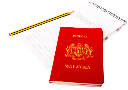 护照和记事本