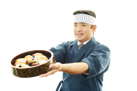 寿司厨师的肖像