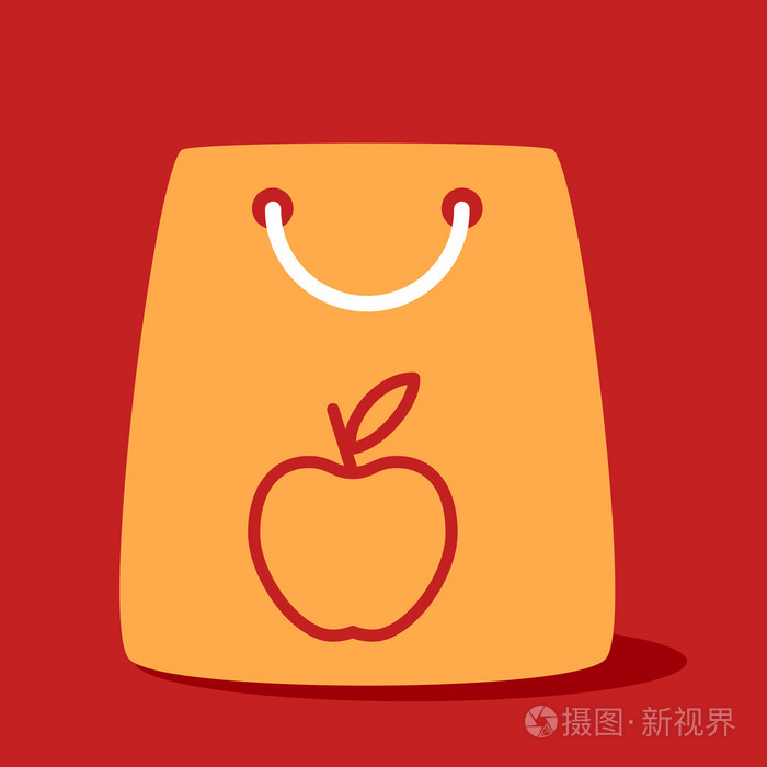 与苹果公司的购物袋插画-正版商用图片1ewyof-摄图新视界