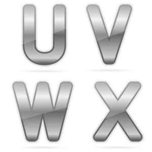 清洁金属字母 u v w x