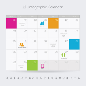 日历信息图表设计图片
