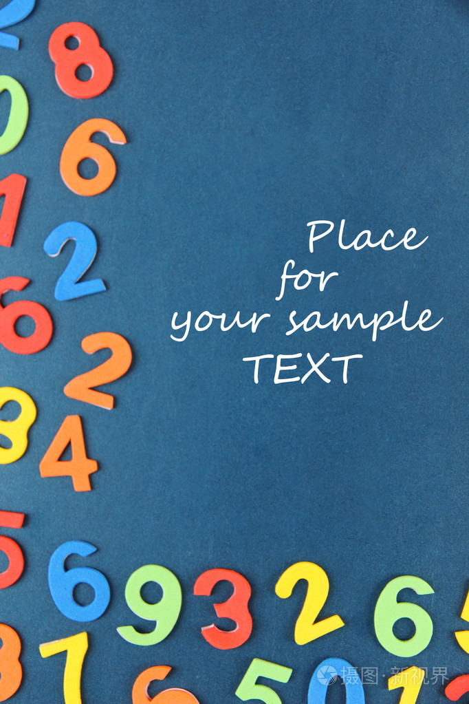 学校课桌背景彩色数字