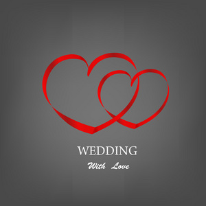 心环状的绸带抽象 logo.wedding 日的概念