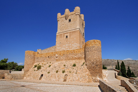 villena 城堡在科斯塔布兰卡西班牙阿利坎特