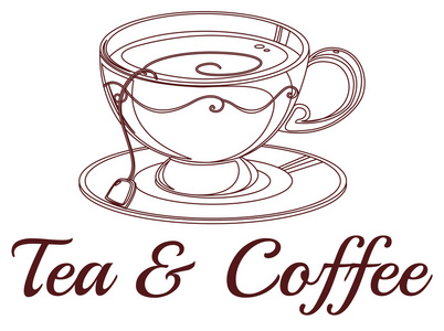 茶和咖啡的标签图片