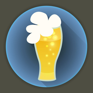 圣帕特里克日啤酒玻璃杯子蓝色图标