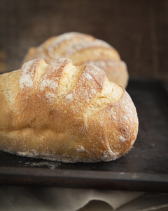 新鲜出炉的传统面包
