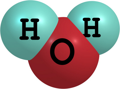 水 h2o 分子结构上白色孤立