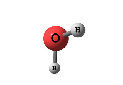 水 h2o 分子结构上白色孤立