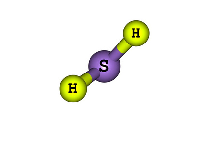 硫化氢硫化氢分子结构上白色孤立照片