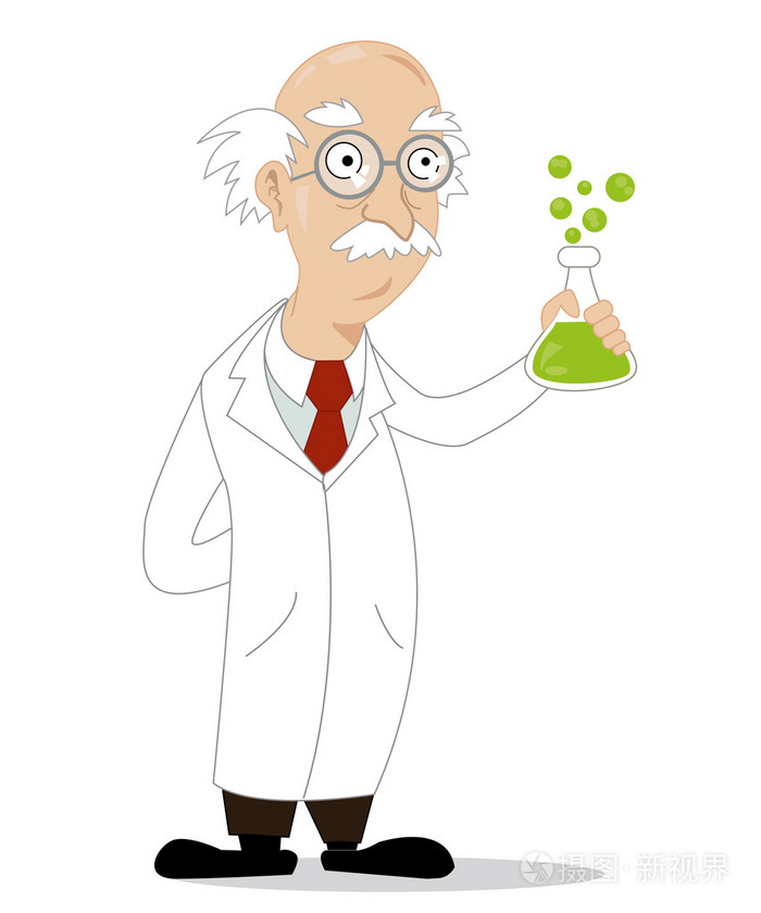 可爱的卡通科学家